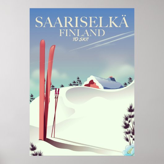 Affiche de ski Saariselkä Finlande (Devant)