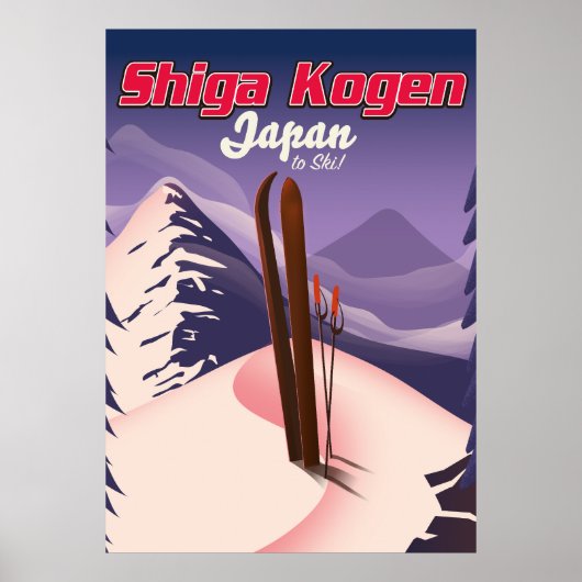 affiche de ski shiga kogen japon (Devant)