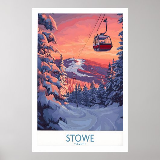 Affiche de ski Stowe Vermont 1 (Devant)