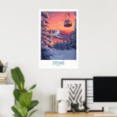 Affiche de ski Stowe Vermont 1 (Bureau à domicile)