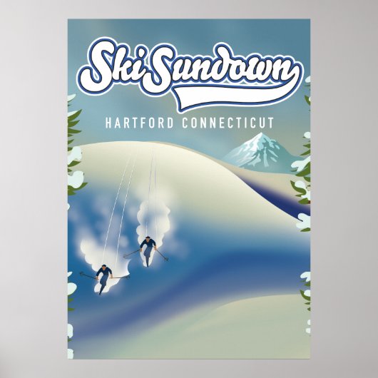Affiche de ski Sundown Hartford Connecticut (Devant)