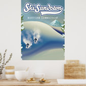 Affiche de ski Sundown Hartford Connecticut (Cuisine)
