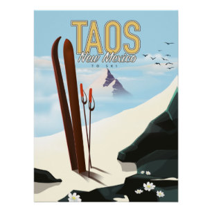 Affiche de ski Taos Nouveau-Mexique