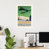Affiche de ski Vermont 20x28 (Bureau à domicile)