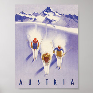 Affiche de ski Vintage Autriche