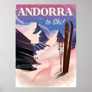 Affiche de ski vintage d'Andorre