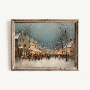 Affiche de soirée de village de Noël cosy