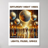 Affiche de sol de danse Disco Vibes de nuit (Devant)