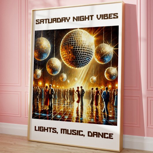 Affiche de sol de danse Disco Vibes de nuit