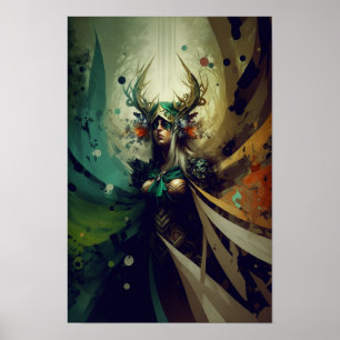 Affiche de sorcière elfe Fantasy Art RPG 2