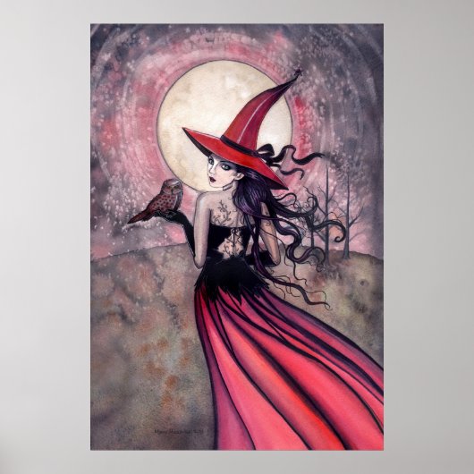 Affiche de sorcière et de hibou (Devant)