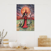 Affiche de sorcière Halloween gothique par Molly H (Cuisine)