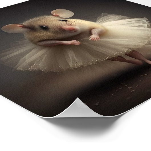 Affiche de souris ballerine mignonne (Coin)