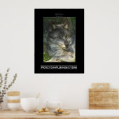 Affiche de soutien à la faune GRAY WOLF (Cuisine)