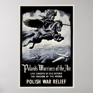 Affiche de soutien à la Pologne pendant la Seconde