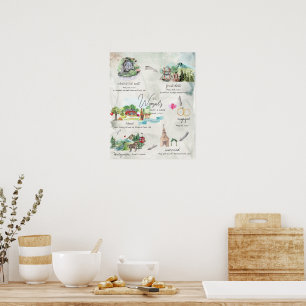 Affiche de souvenir de mariage à l'aquarelle