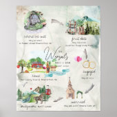 Affiche de souvenir de mariage à l'aquarelle (Devant)