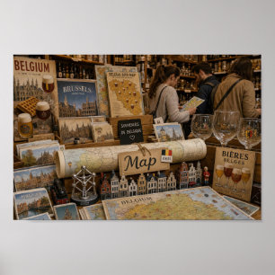 Affiche de souvenir du marché belge