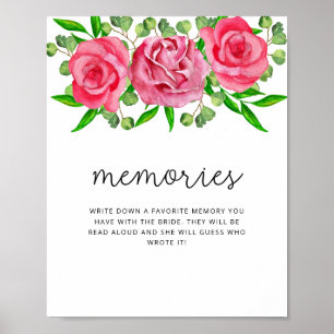 Affiche de souvenirs de roses avec la mariée