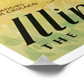 Affiche de sport de golf rétro Illinois Impression (Coin)
