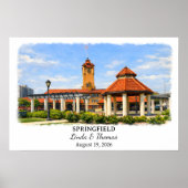 Affiche de Springfield Illinois, Aquarelle, Sur me (Devant)