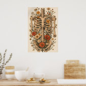 Affiche de squelette d'anatomie florale, botanique (Cuisine)
