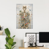 Affiche de squelette floral, papillon anatomie mur (Bureau à domicile)