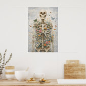 Affiche de squelette floral, papillon anatomie mur (Cuisine)