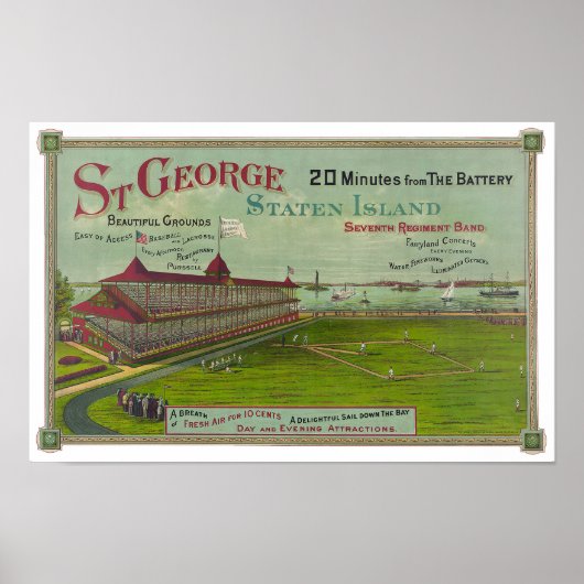 Affiche de stade de baseball vintage (Devant)