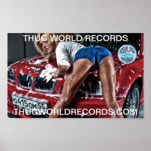 affiche de station de lavage de records mondiaux