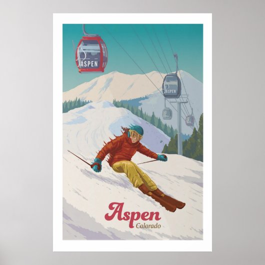 Affiche de station de ski d'Aspen Colorado (Devant)