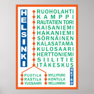 Affiche de stations de métro de Helsinki