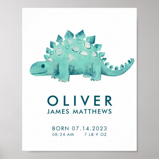 Affiche de statistiques de naissance de Stégosaure (Devant)