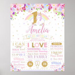 Affiche de statistiques de naissance pour le 1er a