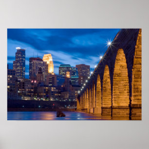Affiche de Stone Arch Bridge Minneapolis Skyline