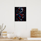 Affiche de structure abstraite 3D géométrique impo (Cuisine)