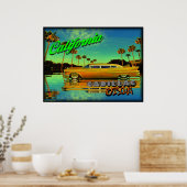 affiche de style californie cadillac (Cuisine)