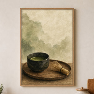 Affiche de style cottagecore à l'aquarelle Bol à t