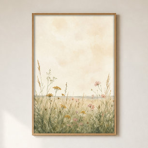 Affiche de style cottagecore à l'aquarelle de prai