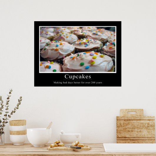 Affiche de style démotivationnel Cupcake (Cuisine)