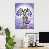 Affiche de style gothique féerique au pervenche (Bureau à domicile)