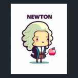 Affiche de style Isaac Newton Kawaii<br><div class="desc">Isaac Newton et Apple en style Kawaii</div>