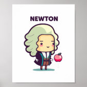 Affiche de style Isaac Newton Kawaii (Devant)