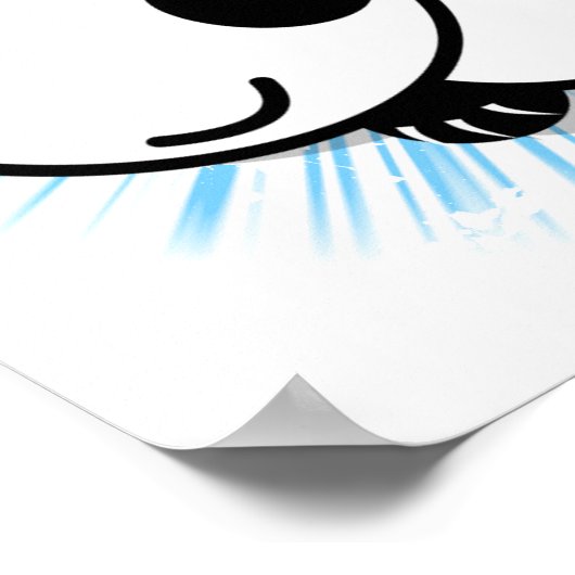 affiche de style mignonne de panda - bleu (Coin)