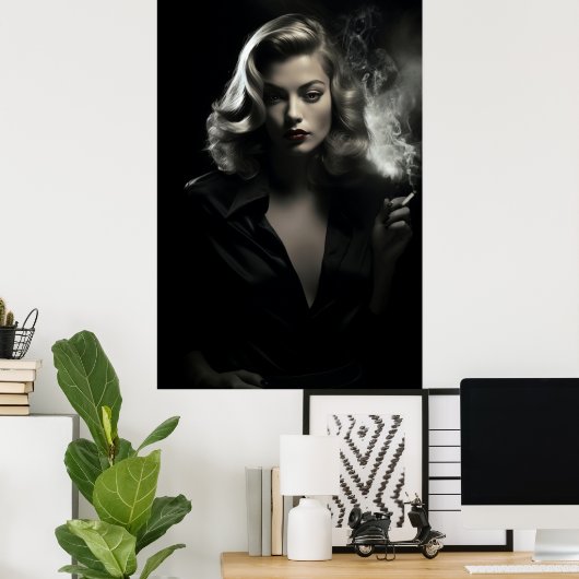 Affiche de style Noir (Bureau à domicile)
