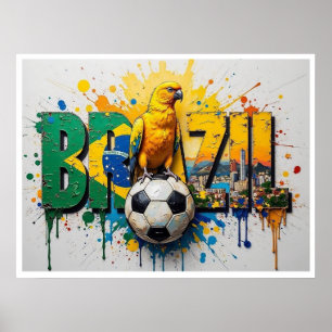 Affiche de style peinture à l'huile sur le footbal