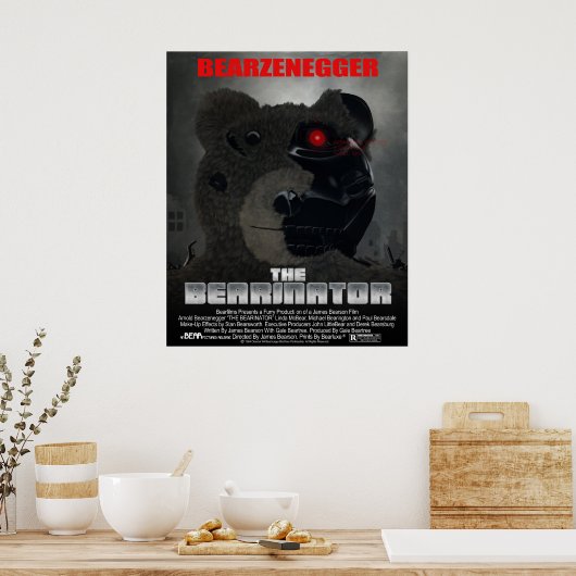 Affiche de style pour le cinéma du BEARINATOR (Cuisine)
