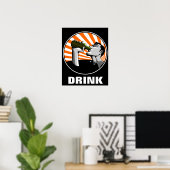 Affiche de style propagande de consommation de biè (Bureau à domicile)