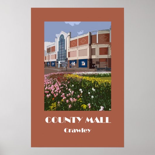 Affiche de style rétro de Crawley des années 1920 (Devant)