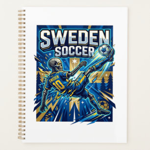Affiche de style squelette de football suédois Nat